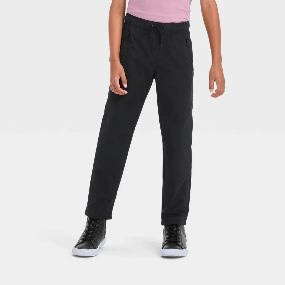 Boys Jersey Lined Pull On Pants - Cat & Jack Black Size 16